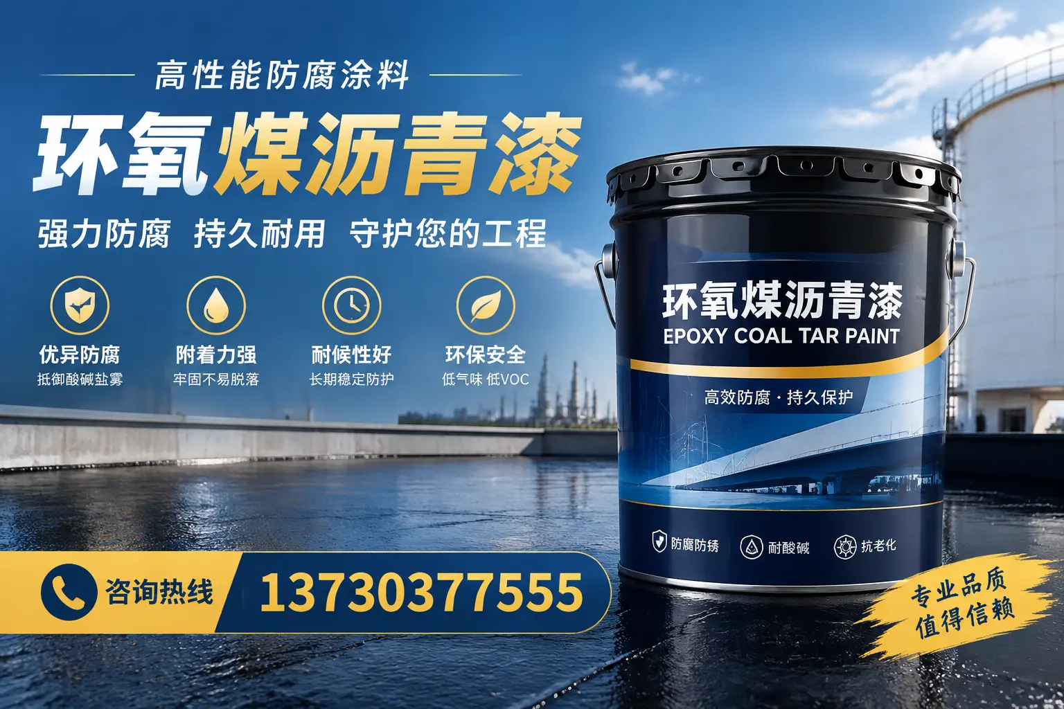 环氧煤沥青漆的耐久性分析，适合红山的使用场景